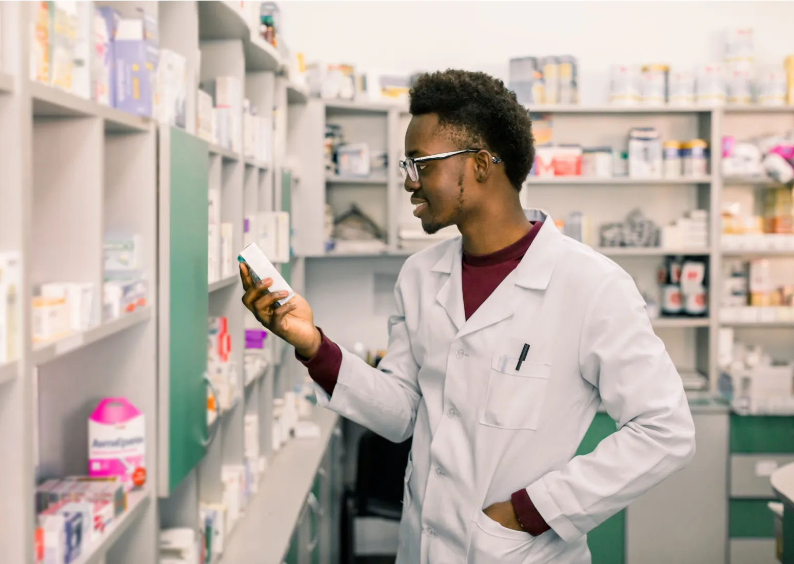 a man in a white coat